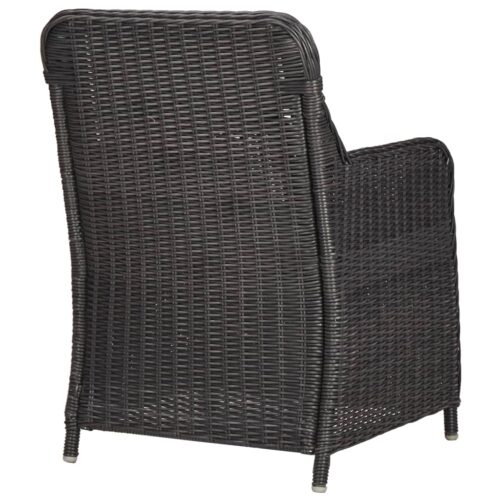 7-Piece Outdoor Dining Set Poly Rattan Wicker Outdoor Patio Furniture Black - Image 8