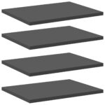 Bookshelf Boards 4pcs Grey 40x30x1.5cm Engineered Wood