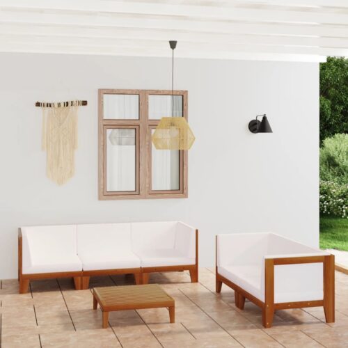 6-Piece Garden Lounge Set with Cushions Acacia Wood Timber Outdoor Patio Furniture - Image 12