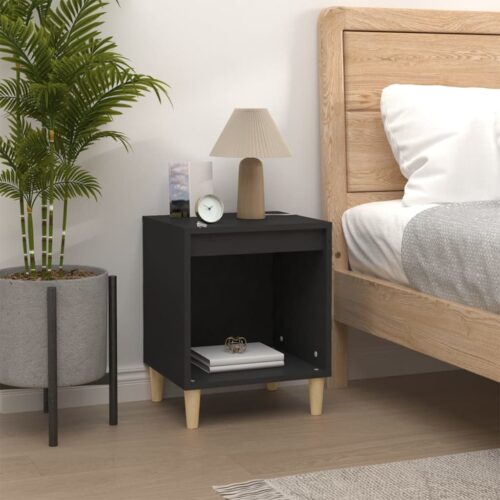 Bedside Cabinet Black 40x35x50cm Engineered Wood - Image 9