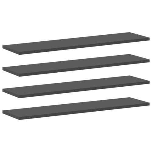 Bookshelf Boards 4pcs Grey 80x20x1.5cm Engineered Wood
