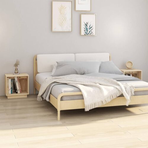 Bedside Cabinets 2pcs 40x30x40cm Solid Wood Pine - Image 9