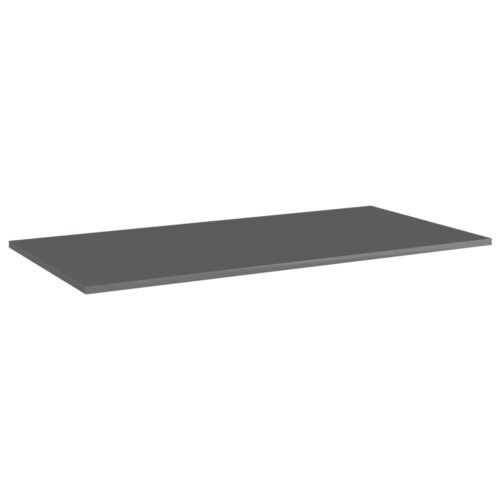 Bookshelf Boards 4pcs High Gloss Grey 80x20x1.5cm Engineered Wood - Image 2