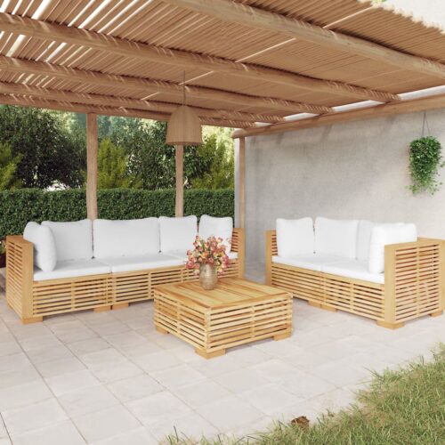 6-Piece Garden Lounge Set with Cushions Wood Timber Outdoor Patio Furniture Teak - Image 10