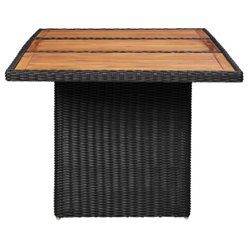 9-Piece Garden Dining Set Poly Rattan Wicker Outdoor Patio Furniture Black - Image 11