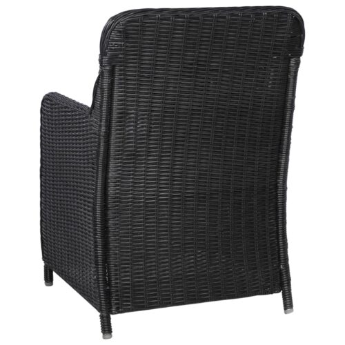 9-Piece Garden Dining Set Poly Rattan Wicker Outdoor Patio Furniture Black - Image 7