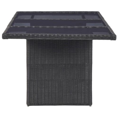 9-Piece Garden Dining Set Poly Rattan Wicker Outdoor Patio Furniture Black - Image 11