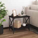 Side Table Black 55x38x45cm Engineered Wood