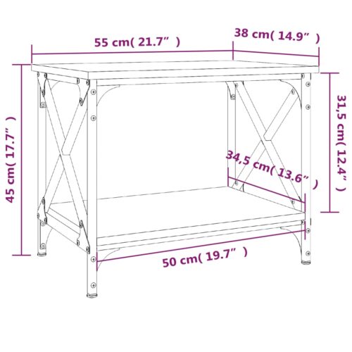 Side Table Black 55x38x45cm Engineered Wood - Image 8