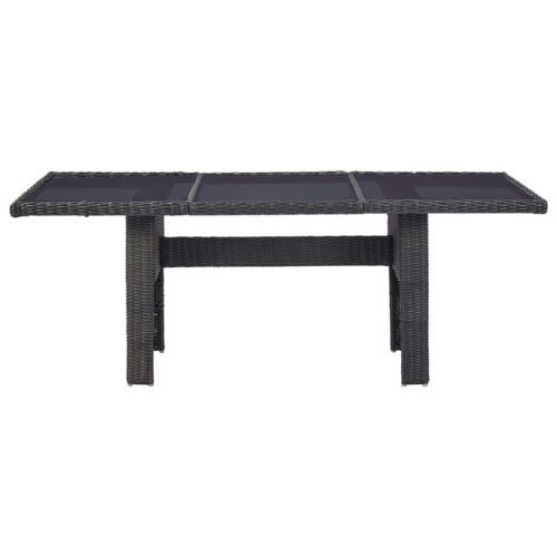 9-Piece Outdoor Dining Set Poly Rattan Wicker Outdoor Patio Furniture Black - Image 3