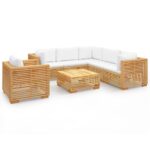 7-Piece Garden Lounge Set with Cushions Acacia Wood Timber Outdoor Patio Furniture