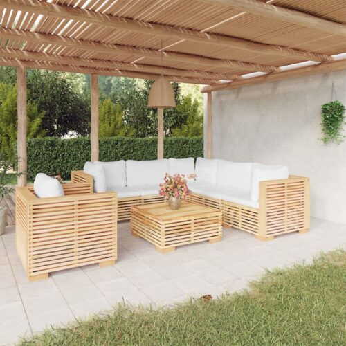 7-Piece Garden Lounge Set with Cushions Acacia Wood Timber Outdoor Patio Furniture - Image 12