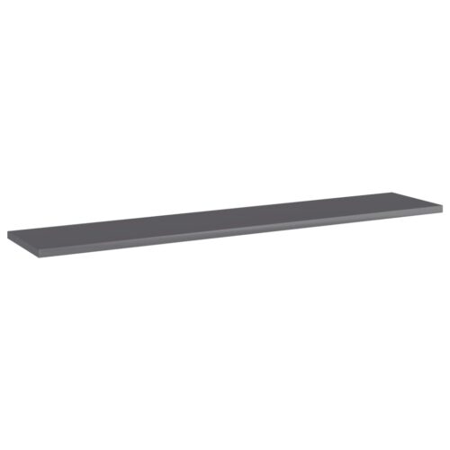 Bookshelf Boards 4pcs High Gloss Grey 100x20x1.5cm Engineered Wood - Image 2