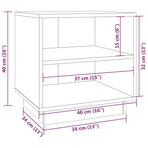 Bedside Cabinets 2pcs 40x34x40cm Solid Wood Pine - Image 9