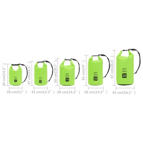 20L Zipper Dry Bag Waterproof Fishing Camping Boating Sport Sack Beach Storage Pack Green - Image 10