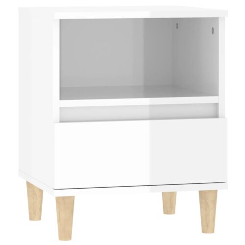Bedside Cabinet High Gloss White 40x35x50cm