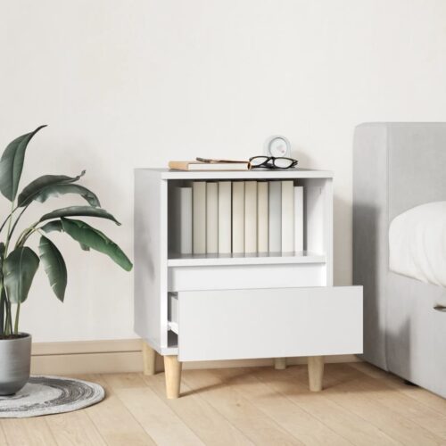 Bedside Cabinet High Gloss White 40x35x50cm - Image 3