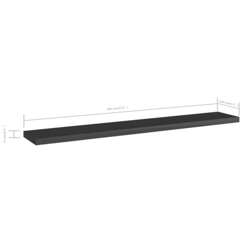 Bookshelf Boards 4pcs High Gloss Black 60x10x1.5cm Engineered Wood - Image 5