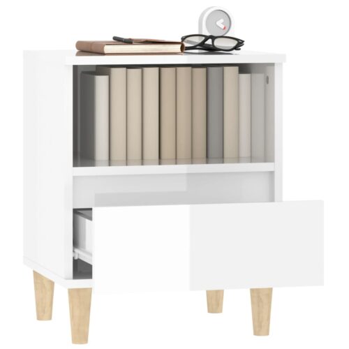 Bedside Cabinet High Gloss White 40x35x50cm - Image 5