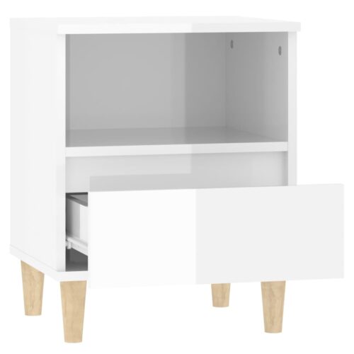 Bedside Cabinet High Gloss White 40x35x50cm - Image 7