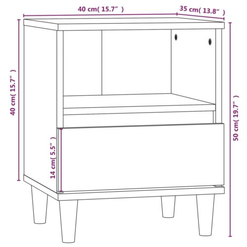 Bedside Cabinet High Gloss White 40x35x50cm - Image 10