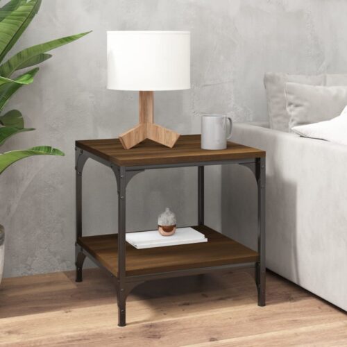 Side Tables 2pcs Brown Oak 40x40x40cm Engineered Wood - Image 3
