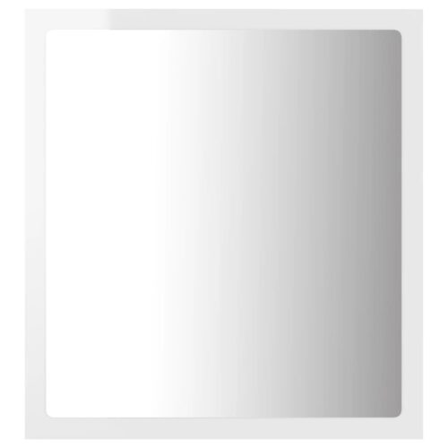 LED Bathroom Mirror High Gloss White 40x8.5x37cm Acrylic - Image 3