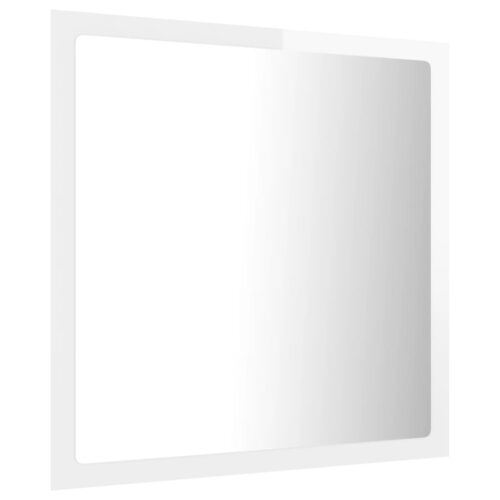 LED Bathroom Mirror High Gloss White 40x8.5x37cm Acrylic - Image 7