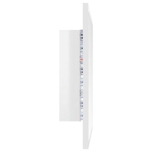 LED Bathroom Mirror High Gloss White 40x8.5x37cm Acrylic - Image 9