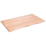 Table Top Light Brown 100x60x2cm Treated Solid Wood Oak DIY Desk Panel Board