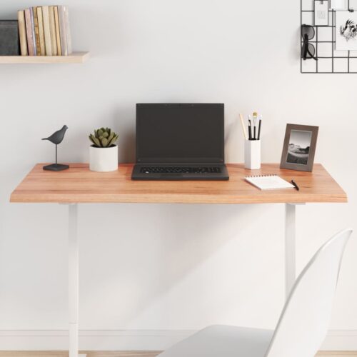 Table Top Light Brown 100x60x2cm Treated Solid Wood Oak DIY Desk Panel Board - Image 7
