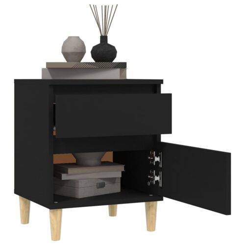Bedside Cabinet Black 40x35x50cm - Image 4