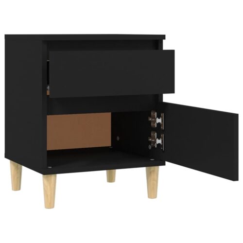 Bedside Cabinet Black 40x35x50cm - Image 7