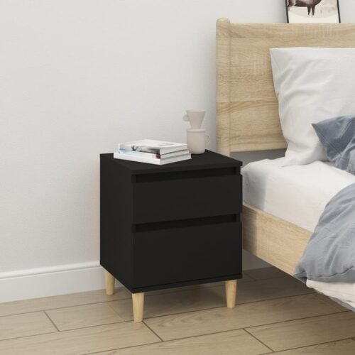 Bedside Cabinet Black 40x35x50cm - Image 11