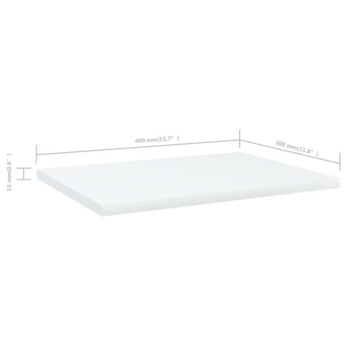 Bookshelf Boards 4pcs White 40x30x1.5cm Engineered Wood - Image 5