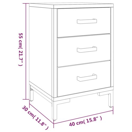 Bedside Cabinet Brown 40x30x55cm Solid Pinewood - Image 8