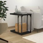 Side Table Black 50x35x52cm Engineered Wood