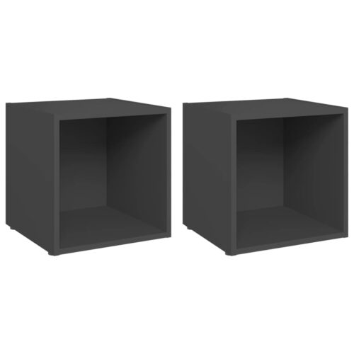 TV Cabinets 2pcs Grey 37x35x37cm Engineered Wood