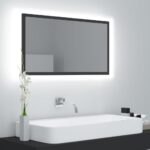 LED Bathroom Mirror Grey 80x8.5x37cm Acrylic