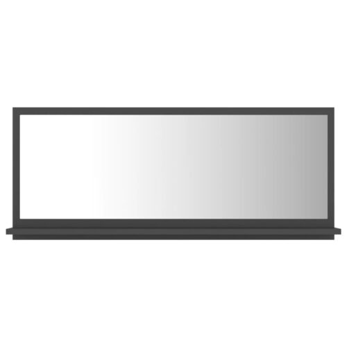 Bathroom Mirror Grey 90x10.5x37cm Engineered Wood - Image 2