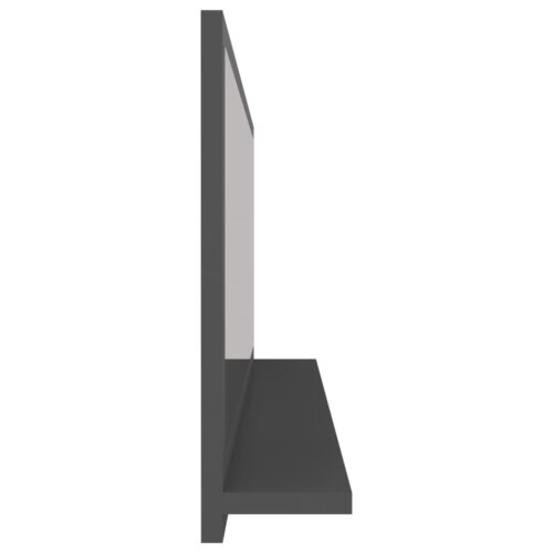 Bathroom Mirror Grey 100x10.5x37cm Engineered Wood - Image 5