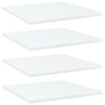 Bookshelf Boards 4pcs White 40x40x1.5cm Engineered Wood