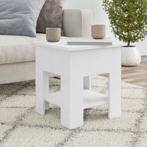 Coffee Table White 40x40x42cm Engineered Wood