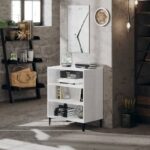Sideboard High Gloss White 57x35x70cm Engineered Wood