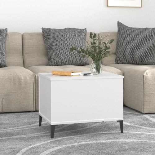 Coffee Table White 60x44.5x45cm Engineered Wood - Image 3