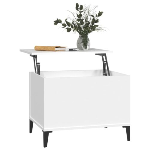 Coffee Table White 60x44.5x45cm Engineered Wood - Image 5