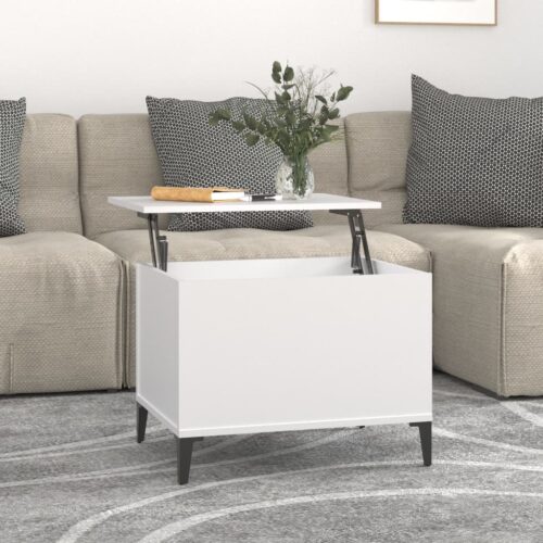 Coffee Table White 60x44.5x45cm Engineered Wood - Image 11