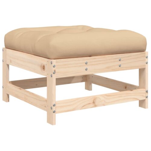 Pine Wood Outdoor Footstool Garden Patio Bench Ottoman Stool Chair Seat - Image 5