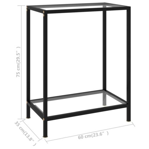 Console Table Transparent 60x35x75cm Tempered Glass - Image 6