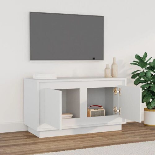 Wooden Entertainment Unit TV Table Cabinet Stand Storage Door Rack Shelf White - Image 3